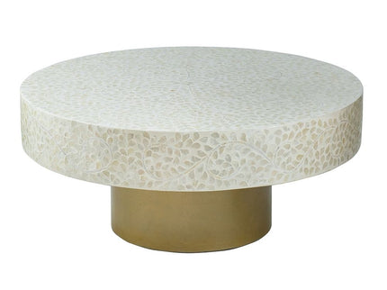 Unique Capiz Coffee Table & Pedestal Base