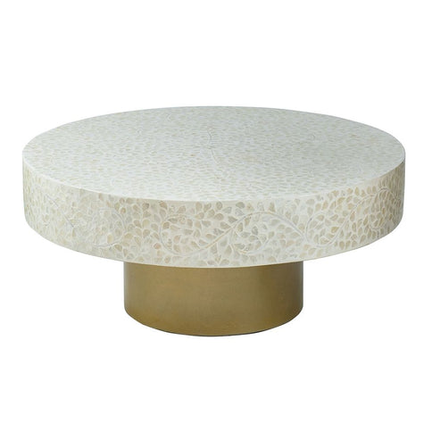 Unique Capiz Coffee Table & Pedestal Base