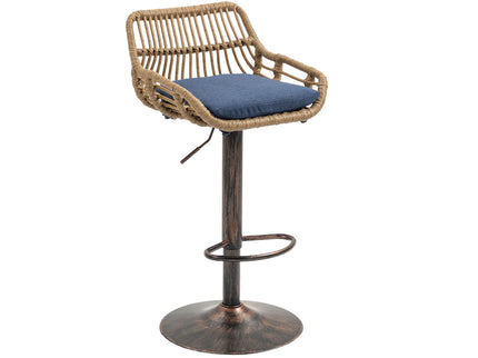 Modern Swivel Bar Stools Adjustable Counter Chairs With Footrest (Set of 2)