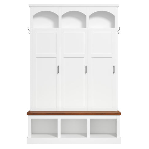 Classic Arched Design Hall Tree With 3 Hidden Storage