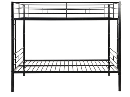 Modern Metal Bunk Bed, Full Over Full, No Box Spring Needed - Black