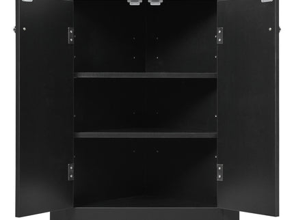 Triangle Bathroom Storage Cabinet With Adjustable Shelves, Freestanding Floor Cabinet For Home Kitchen