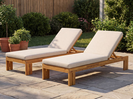 Outdoor Chaise Lounge With 5 Position Adjustable Backrest
