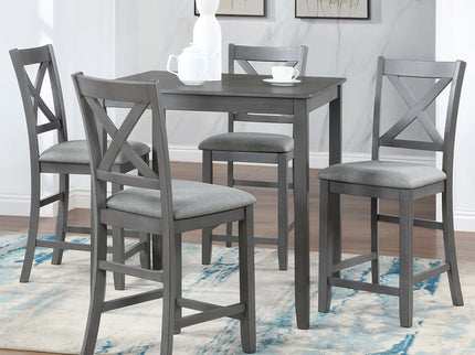 5 Piece Dining Table Set, Wooden Dining Square Table Set For 4