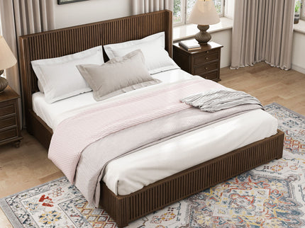 Platform Bed Frame With Headboard, Floor Standing Design