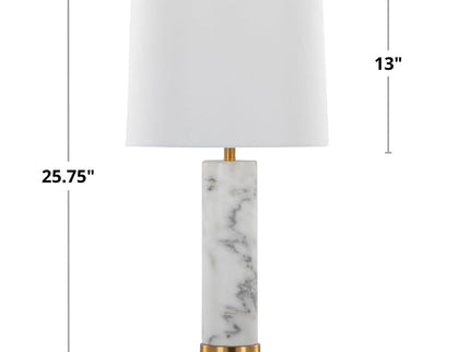 Marabella - Contemporary Marble Table Lamp (Set of 2) - Brass / White