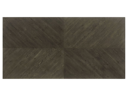 Glenmoor - Rectangular Dining Table With Geometric Double Pedestal Base - Dark Gray
