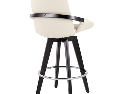 Cosmo - Contemporary Fixed Height Counter Stool With Swivel And Round Footrest (Set of 2)
