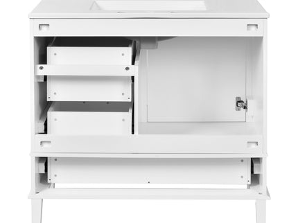 Bathroom Vanity, Modern Bathroom Cabinet With Sink Combo Set, Bathroom Storage Cabinet With A Soft Closing Door And 3 Drawers, Solid Wood Frame