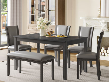Dining Table Set With Upholstered Chairs, Rectangular Dining Table Set