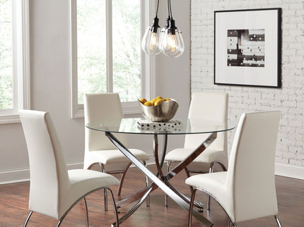 Declan - Round Top Dining Table - Chrome