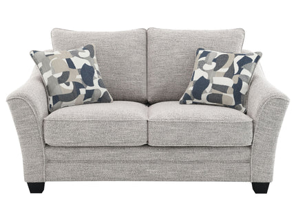 Lido - Upholstered Loveseat With Tapering Block Legs - Light Gray