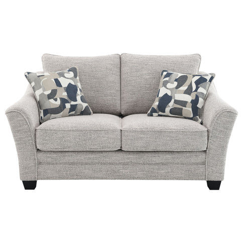 Lido - Upholstered Loveseat With Tapering Block Legs - Light Gray