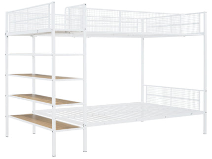 Bunk Bed With 5 Tier Shelves
