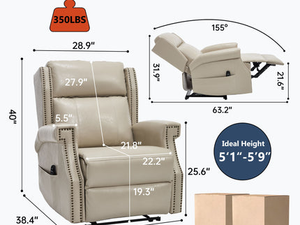 Manual Recliner Chair With Heavy Duty Motion Mechanism, 8 Vibrating Nodes And 3 Massage Modes For Living Room
