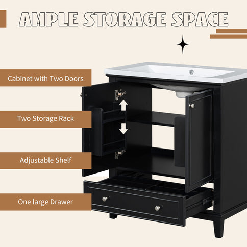 Modern Bathroom Vanity Base Only With Doors And Drawer