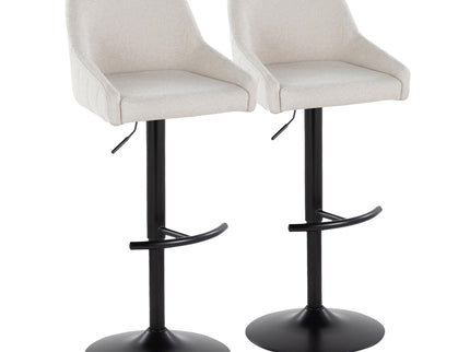 Hannah - Transitional Adjustable Barstool With Swivel With Rounded T Footrest (Set of 2)
