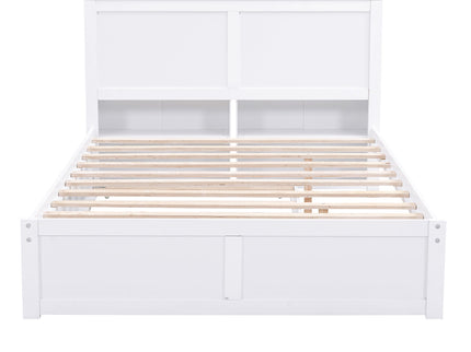 Storage Platform Bed With Pull Out Shelves And Trundle