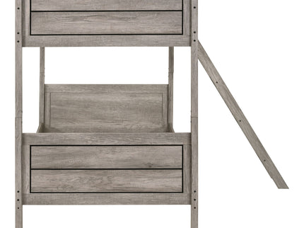 Brenton - Twin Over Twin Bunk Bed With Ladder - Taupe