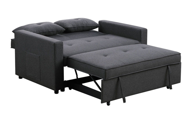 Zoey - Convertible Sleeper Loveseat With Side Pocket