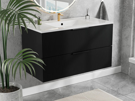 Modern Wall Mounted Floating Bathroom Vanity With Sink And Drawers