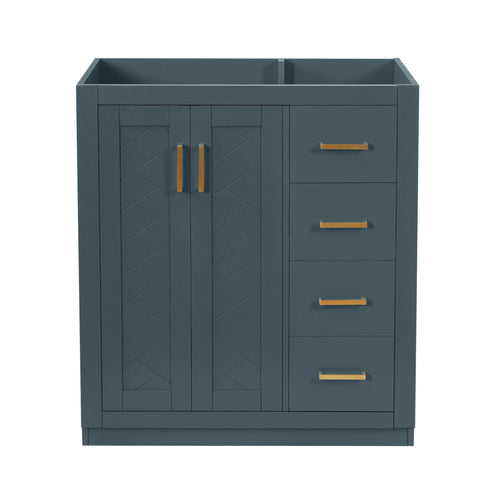 Retro Style Bathroom Vanity With 3 Drawers & Soft-Closing Doors