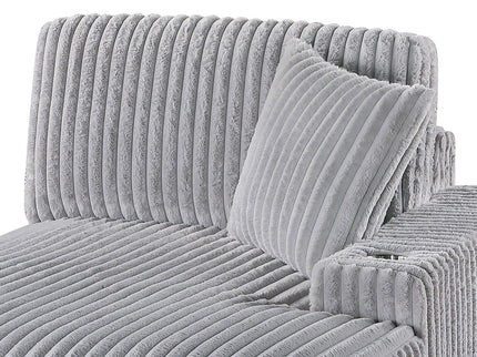 RAF Chaise With Cup Holder Modular Living Room Furniture Pillow - Gray / Mink