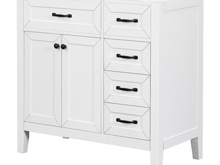 Modern Bathroom Vanity Base Only, 2 Doors And 3 Drawers