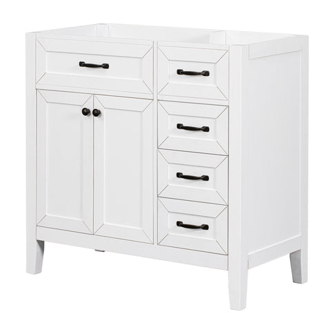 Modern Bathroom Vanity Base Only, 2 Doors And 3 Drawers