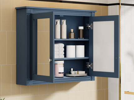 Wall-Mounted Medicine Cabinet With 2 Mirrors, Adjustable Shelves