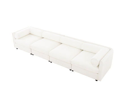 Stylish Sofa With Storage Seat And Cylindrical Backrest