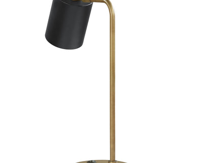 Dharma - Adjustable Table Lamp With Shade - Antique Brass