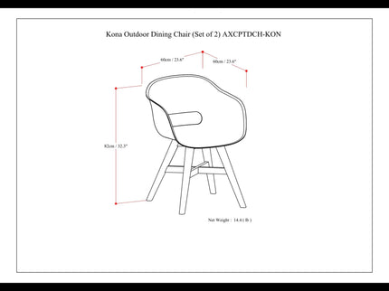 Kona - Outdoor Dining Chair In Plastic (Set of 2)