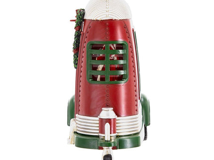 Christmas Plastic / Resin Camper With Mr & Mrs Santa Tea Time LED / Water Spinning / 2 Way Switch, 3*AA Required - Red