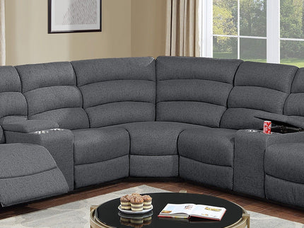 Manual Motion Reclining Loveseat 3 Piece Sectional Set With Console Storage And Cup Holders