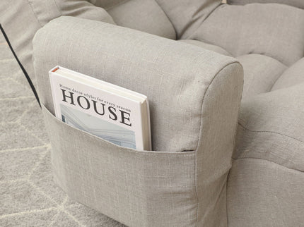 Modern With Metal Frame Swivel Game Lounge Chair With Adjustable Headrest And Waist Support, 360 Degree Rotatable Leisure Chair For Living Room - Gray