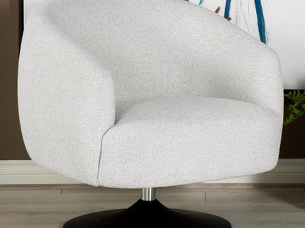 Upholstered Swivel Accent Chair, 360 Degree Rotation - Beige