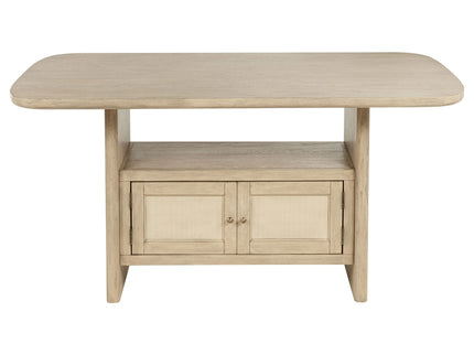 Kimpton - Counter Height Dining Table With Storage Cabinet And Shelves - Beige