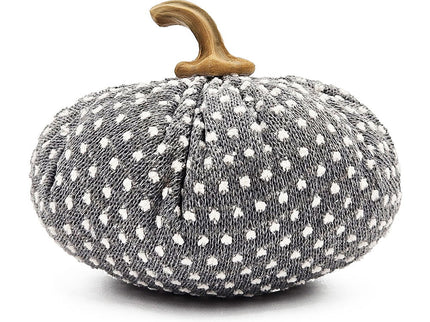 Pumpkin Ornament Decor For Holiday Harvest Festival Fall Festival & Thanksgiving (Set of 3) - White / Gray
