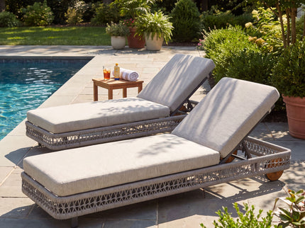 Outdoor Chaise Lounge & Wheels, 5 Position Adjustable Backrest