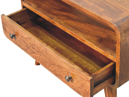 Mini Curved Media Unit - Chestnut