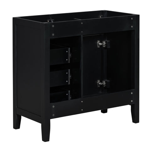 Modern Bathroom Vanity Base Only, 2 Doors And 3 Drawers