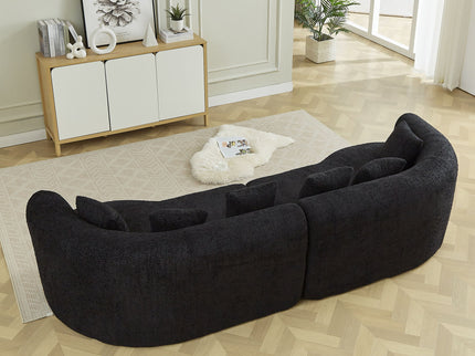 Curved Sectional Sofa With 6 Pillows