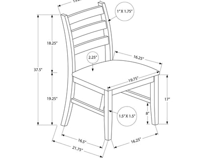 Dining Chair, Dining Room, Side, Upholstered, Transitional (Set of 2) - Black
