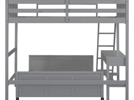 Full Over Full Bunk Bed With Desk