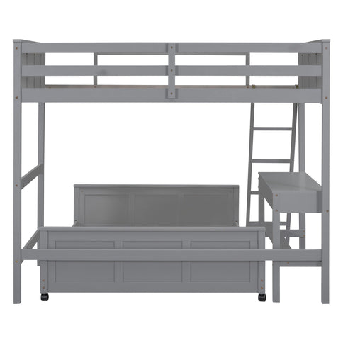 Full Over Full Bunk Bed With Desk