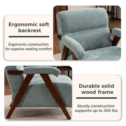 Modern Accent Chair With Tufted Armchair For Reading Room