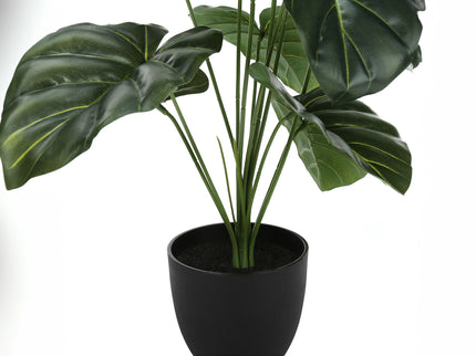 24" Tall, Artificial Plant, Alocasia, Indoor, Faux, Fake, Table, Greenery, Potted, Real Touch, Decorative - Green / Black
