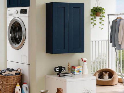 Shaker Wall Cabinet With Soft Close Hinges, Adjustable Shelves, Double Door