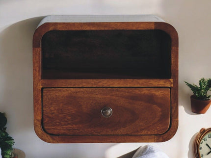 Curved Upper Slot Floating Nightstand